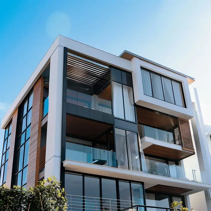 Modern residential building exterior photography