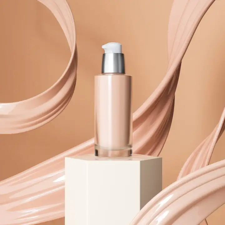 Cosmetic pump bottle product photography