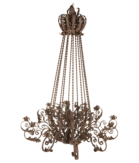 brass chandelier with white background