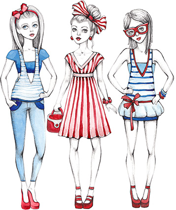 trendy gilrs Photo to Illustration by imageediting.com