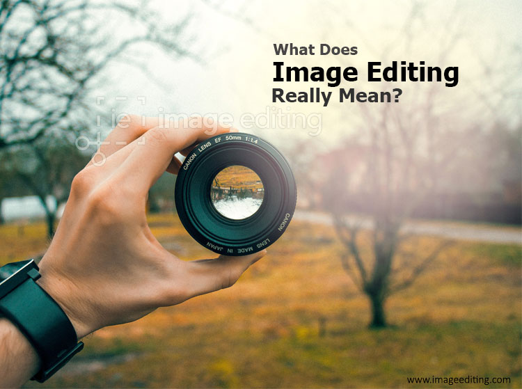 Camera lens holding by a man hand image edited by imageediting