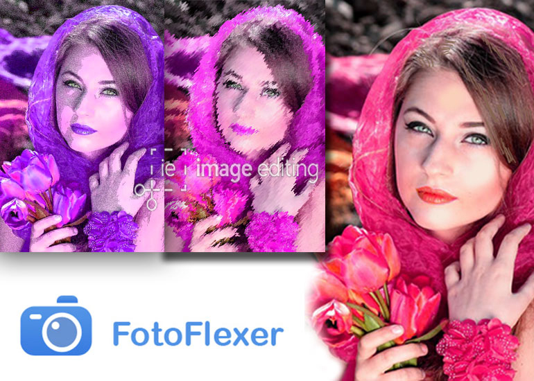 Different Effects of a Female Model with Fotoflexer App