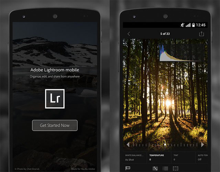 Adobe Lightroom in a Mobile