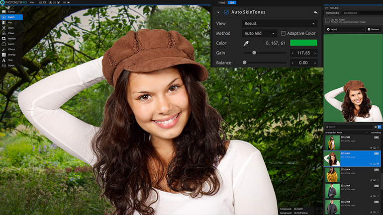 A Beautiful Girl in front of Trees in PhotoKey 8 Pro Homepage