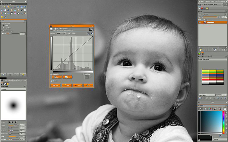 Photography of a Baby in GIMP