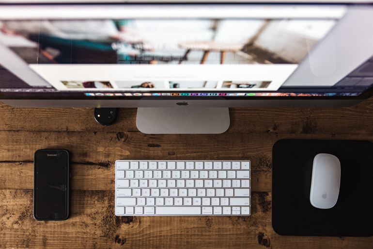 Photo Editing in a Mac consist of Keyboard, Mouse, Table and Mobile