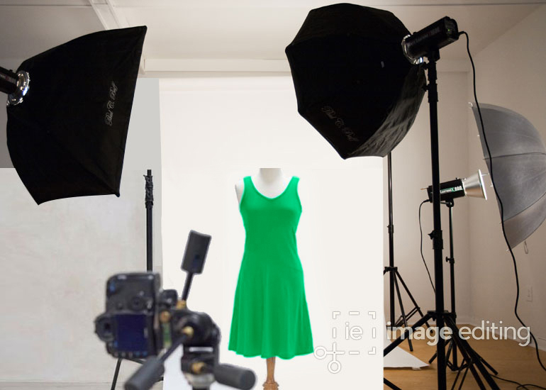 Mannequin on a Green Top in a Photography Studio