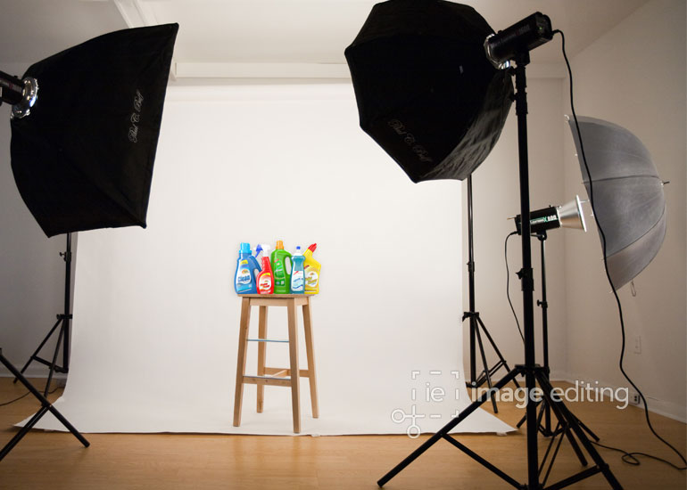 Photography of some Dry Cleaning Products in a Studio