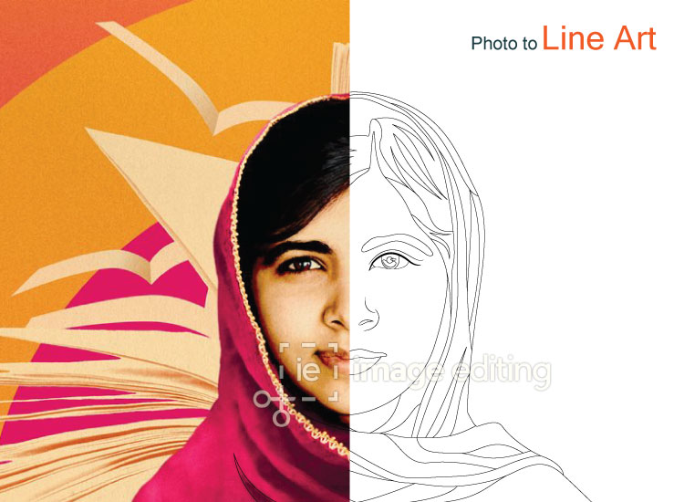 Malala Yousafzai's image used to show line art effect by ImageEditing