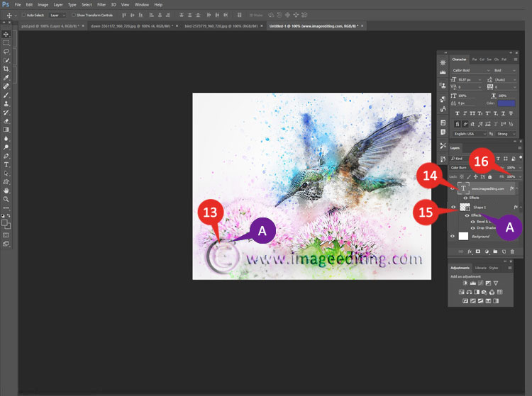 Steps to Lighten the Logo & Copyright Symbol so it look transparent