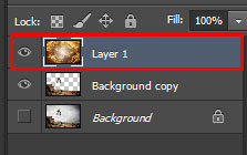 The new image is on top of the layer