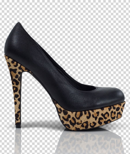 woman black heel with Mirror reflection woman black heel with Mirror reflection
