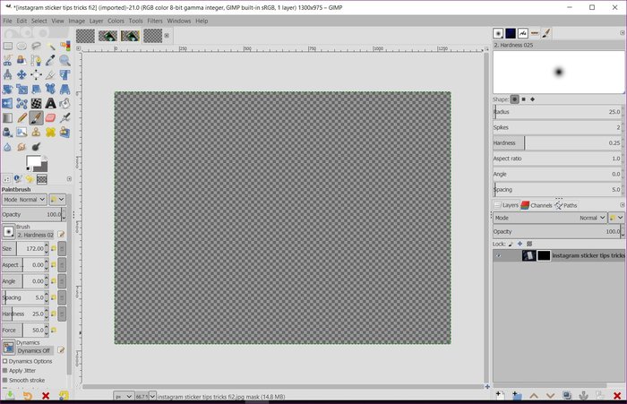 how to deselect in gimp